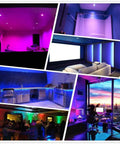 Rooms with 5 Pack 3W LED Recessed RGB Color Changing Downlights, Gimbal Retrofit Ceiling Lights With Remote, 16 Colors