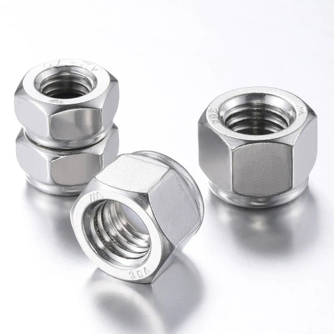 M10 Nylon Inserted Stainless Steel Hex Lock Nuts 304 Self Locking Self Clinching Pack Of 20 10mm Thread 17mm Across Flats