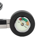 Close-up of Night Glow Submersible Diving Pressure Gauge with 360 Degree Rotatable Readout and Pro Grade Performance 65cm High Pressure Hose