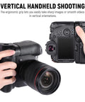 Battery Grip Upgrade For BG R10 For Canon EOS R5 R5C R6 R6 Mark II Mirrorless Cameras shown with lens, ergonomic grip focus