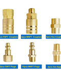 Heavy Duty One Quarter Inch Air Hose Fittings Kit With Storage Case 36 Piece Quick Connect Accessory brass plugs and couplers