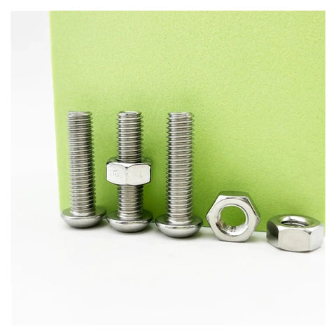Hex Button Socket Head Screw Nut Kit With M2 M3 M4 M5 M6 Sizes Round Button Head Fasteners Metric Thread Bolts And Nuts Combo Built For DIY Projects And Mechanical Builds Your Go To Gear For Robotics RC And Small Motors. stainless steel bolts and nuts