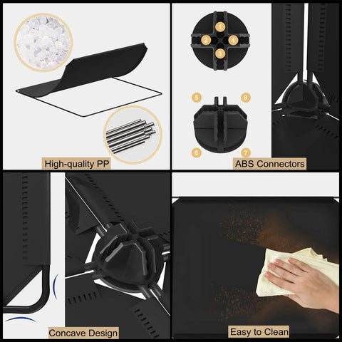 Components of Cube Storage Organizer With Doors 12 Cube Plastic Shelving Unit For Living Room Bedroom And Office Black