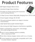 Product features of Powerful Stepper Motor Driver For Nema 17 23 34 Motors, 20 To 50V DC, Up To 5.6A, 4 6 8 Wire, 128 Microstep CNC Controller