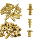 20 Piece Zinc Alloy Table Leaf Connector Kit Featuring Tight Alignment Pins And Heavy Duty Metal Sleeves For Reliable Extension Table Hardware Upgrades And Quick No Sweat Assembly displayed with golden connectors.