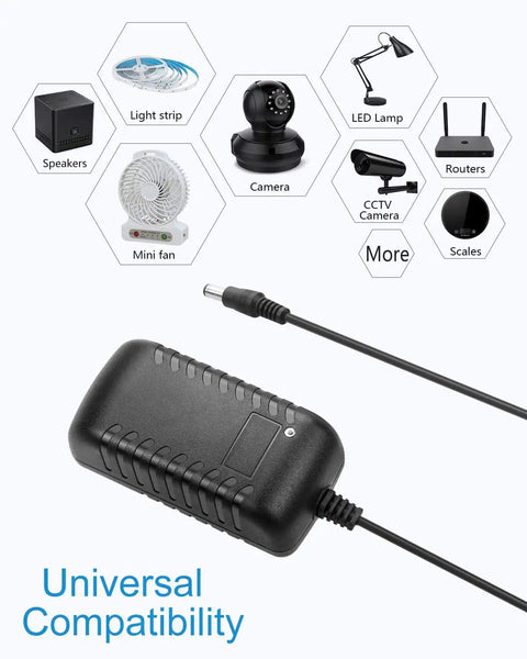 Go-To 24V DC Power Supply 1A 24W AC Adapter With 5.5mm Outer 2.1 To 2.5mm Inner Barrel Connector, universal use diagram