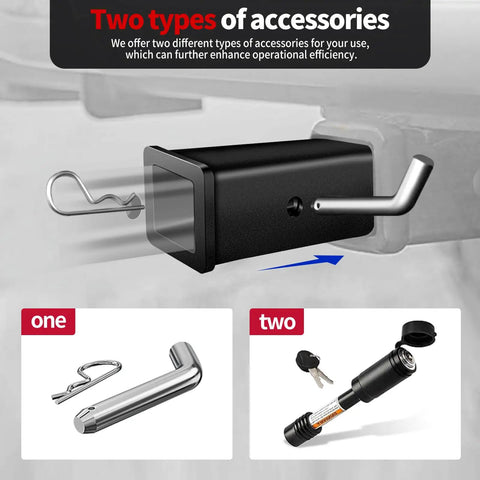 2.5 Inch To 2 Inch Trailer Hitch Reducer Adapter With Lock Pin For Trucks SUVs Converts Class V 2.5 Receiver To 2 Inch