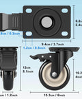4 Inch Heavy Duty Industrial Caster Wheels Set Of 4 With Dual Locking Brakes 2200 Lbs Capacity For Cart And Workbench diagram