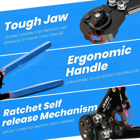 2 In 1 Ratchet PEX Crimping Tool With Cinch And Remove Function, Versatile PEX Crimper From Three Eighths Inch To One Inch