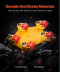 Heavy Duty Machine Skate With 8800 Lbs Capacity, 360 Degree Rotation Cap, PU Swivel Rollers in yellow steel on rocks