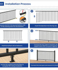 Installation process for Heavy Duty Aluminum Deck Railing Kit With Adjustable Brackets For Stairs Or Flat Decks.
