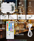 Color Changing Fairy Lights Battery Operated 2 Pack 40Ft Total 120LED Silver Copper Wire RGB String Lights With Remote Waterproof Indoor Outdoor Halloween Party Decor control box image.