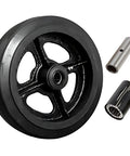 Top Shelf Eight Inch Rubber On Cast Iron Wheel Built Different For Heavy Workloads With Tough As Nails Craft and a clean silent roll.