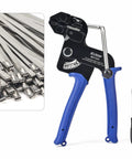 Stainless Steel Cable Tie Gun Kit For Heavy Duty Cabling Up To 12mm Wide With 100 Stainless Zip Ties And Quick Trim, screwdriver shown