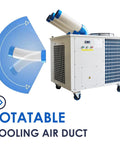 Built Like A Tank Heavy Duty Portable Industrial Air Conditioner 28900 Btu 3150 Watt Commercial Spot Cooler with rotatable ducts.