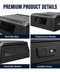 Lockable Truck Bed Cap For Dodge Ram 1500 2020 To 2026 With 6.4 Foot Bed featuring tinted access windows and lockable access.