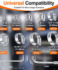 217 Piece Stainless Steel Hose Clamp Kit with sizes from 1/4" to 2-1/2", includes socket wrench and screwdriver.