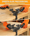 Crush Your Workshop Goals With This Smooth Portable Table Vise featuring a 360 degree swivel base and anvil, showing wood clamping.
