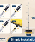 Extendable Deck Brush With Four Section Handle For Outdoor Decks And Patios, 53.9 Inch Reach, Soft Medium Bristles overview