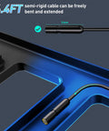 Flexibility of 16.4 ft semi-rigid cable from Dope Endoscope Camera With Light For Pipe Inspection, showing bending capability.