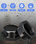 2 Pack NMO Antenna Mount Cap With O Ring Seal Dust Weather Rain Cover Black Heavy Duty Plastic on wet window backdrop