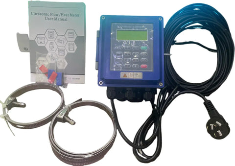 Waterproof Ultrasonic Flow Meter With RS485 IP67, Clamp On Sensor TM 1, DN50 700mm 1.97 27.56in Range, accessories included.
