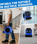 1/4HP Air Mover High Velocity Blower Fan 450 550 600 CFM, portable and versatile for carpet drying and air circulation.