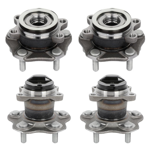 Front And Rear Wheel Hub Bearing Set For Nissan Sentra 2013 2019 1.6L 1.8L Four Piece Direct Fit Replacement Kit Durable Heavy Duty Hubs