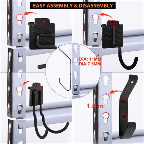 Installation guide for Boltless Shelving Hook Organizer Kit 7 Pieces Adjustable Storage Hanging Accessories For 1.5 Inch Keyhole Rack
