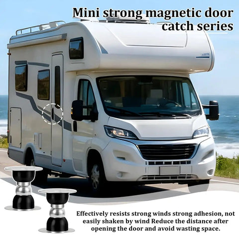 2 Pack Magnetic Door Holder For RV And Camper Must Have Heavy Duty Stainless Steel Door Stopper To Keep Doors Open near RV