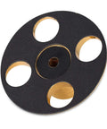 Nobsound STB-01 LP vinyl turntable stabilizer weight, black with gold inner rims, angled close-up