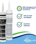 Clear Silicone Sealant For Ponds And Aquariums That Is Safe For Fish And Plants, 10.1 Ounce Caulk Tube Featured with Black Silicone Sealant.