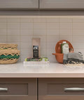 Kitchen countertop with decorative items and drawers with 60 Pack Solid 3-3/4 Inch Cabinet Handles In Brushed Nickel Or Satin Nickel.