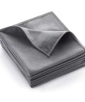 Eight Pack Microfiber Screen Cleaning Cloths, Double-Sided Suede Wipes For Glasses, Lenses, Phones, Computers, TVs And All Electronic Screens, 12 By 12 Inches, Grey, Must-Have Gadget Cleaners.