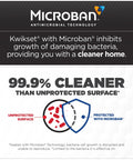 Infographic on 99.9% cleaner surfaces with Kwikset and Microban technology.