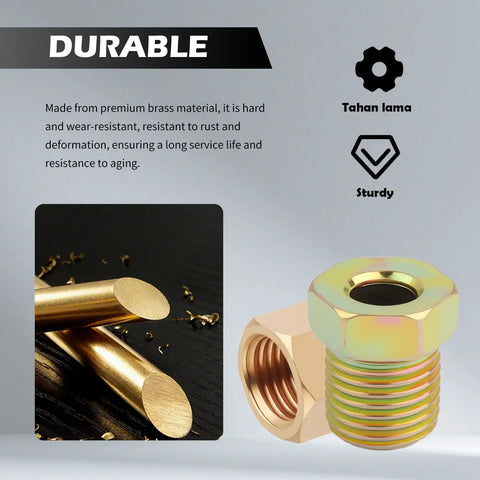 100 Piece Brake Line Fittings Kit For 3/16 And 1/4 Inch Tubing With Nuts And Connectors, All-In-One Auto Brake Line Repair Kit, Durable Metal Fittings, Easy Install For Home Mechanics brass brake line fittings and tubing