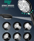 Handheld Shower Head With High Pressure Turbo Power Wash, 7 Modes, Anti Clog Nozzles, Built In Filter System For Hard Water shown