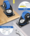Heavy Duty 3 Inch Swivel Caster Wheels Set Of Four With Dual Locking Plate Casters And Double Ball Bearings installation on furniture