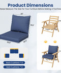 Outdoor Chair Cushions Set Of 4 Replacement Cushions For Patio Furniture Deep Seat Cushions With Water Resistant Removable Covers Navy Color