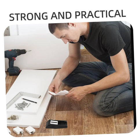 Person assembling furniture using Two Pack Rubber Toggle Latch Clamps For Secure Storage And Quiet Draw Latches Versatile For Cargo Cabinets Doors And Home Use Lightweight Durable Noise Reducing Grip Toggle Catches.