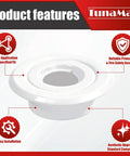 Top Shelf Recessed Trim Rings For 1/2 Inch IPS Fire Sprinklers Featuring A Slick White Finish and Rock Solid Build with Zero Hassle Install For Home or Shop Projects, showcasing a detailed view of the white trim ring design.