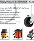 Two Pack Replacement Caster Wheels For Wet Dry Vacuum Cleaners Compatible With Ridgid Craftsman DeWALT Models 12293 product image