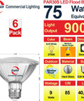 LED PAR30 Short Neck Flood Light Bulbs, 75W Equiv, Dimmable, 40,000 Hour Life, Full Glass Waterproof Build, Soft White 2700K
