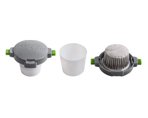 Recycle A Cup K Cup Cutter For Quick Single Serve Recycling Coffee Or Tea Pod Separator Tool with separated pod components