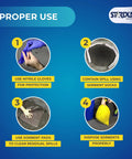Steps for using Universal Spill Kit For Vehicles, Industrial And Restaurant Use, OSHA Compliant Pro Grade Emergency Cleanup