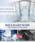 Compact Portable Washing Machine 20 Lbs Turbo Wash System built-in lint filter comparison for cleaner laundry results.