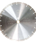 12-inch segmented diamond blade for dry or wet cutting; general purpose concrete, stone, brick masonry (front view)