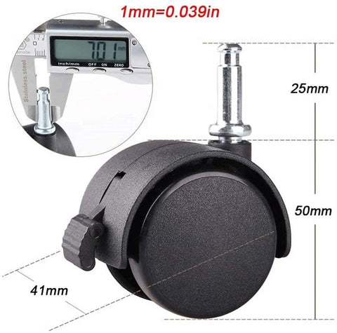Roll Like Butter With These Tough Office Chair Casters Universal Furniture Mover Wheels quick snap-on setup with precise dimensions.