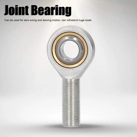 Left Hand Thread Ball Joint Bearing Self Lubricating Rod End For Heavy Duty Industrial Use, Axial Limit Capable, Handles Slow Swing And Rotary Motion, Rugged High Load Performance, Model SAL16T-K, M16 threaded rod end