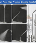 4 Pack High Pressure Washer Nozzle Kit With Snap On Quick Connect Tips for washing machines, AC cleaning, cars, decks